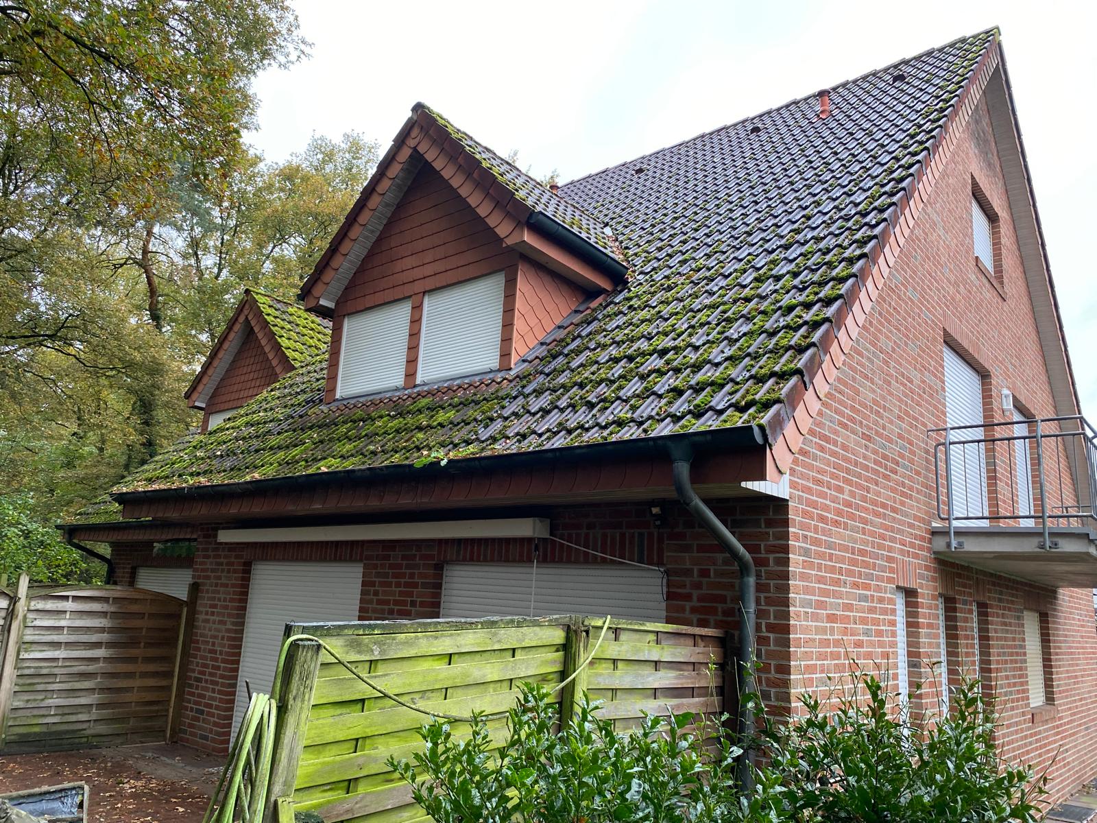 Dachreinigung Vorher Zustand - Stark verschmutzt